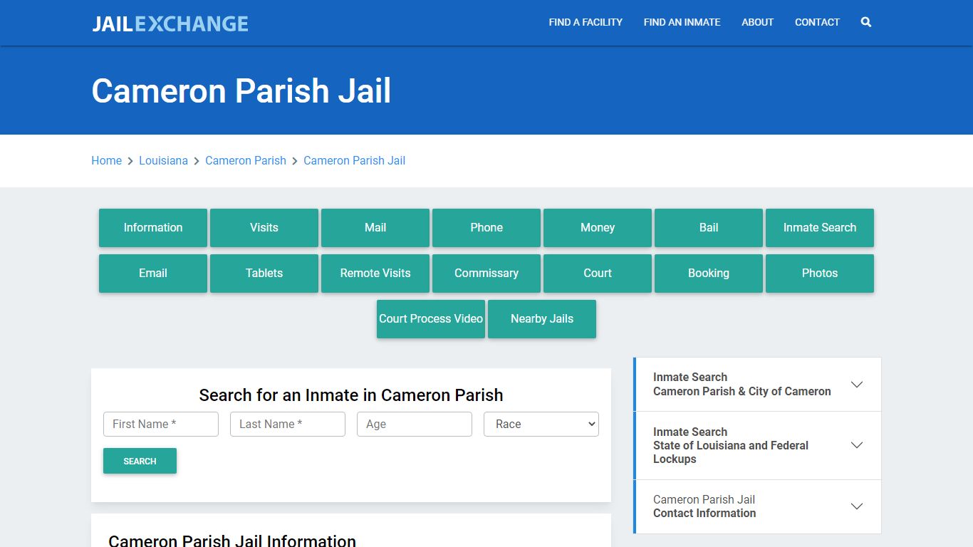 Cameron Parish Jail Roster Lookup, LA, Inmate Search